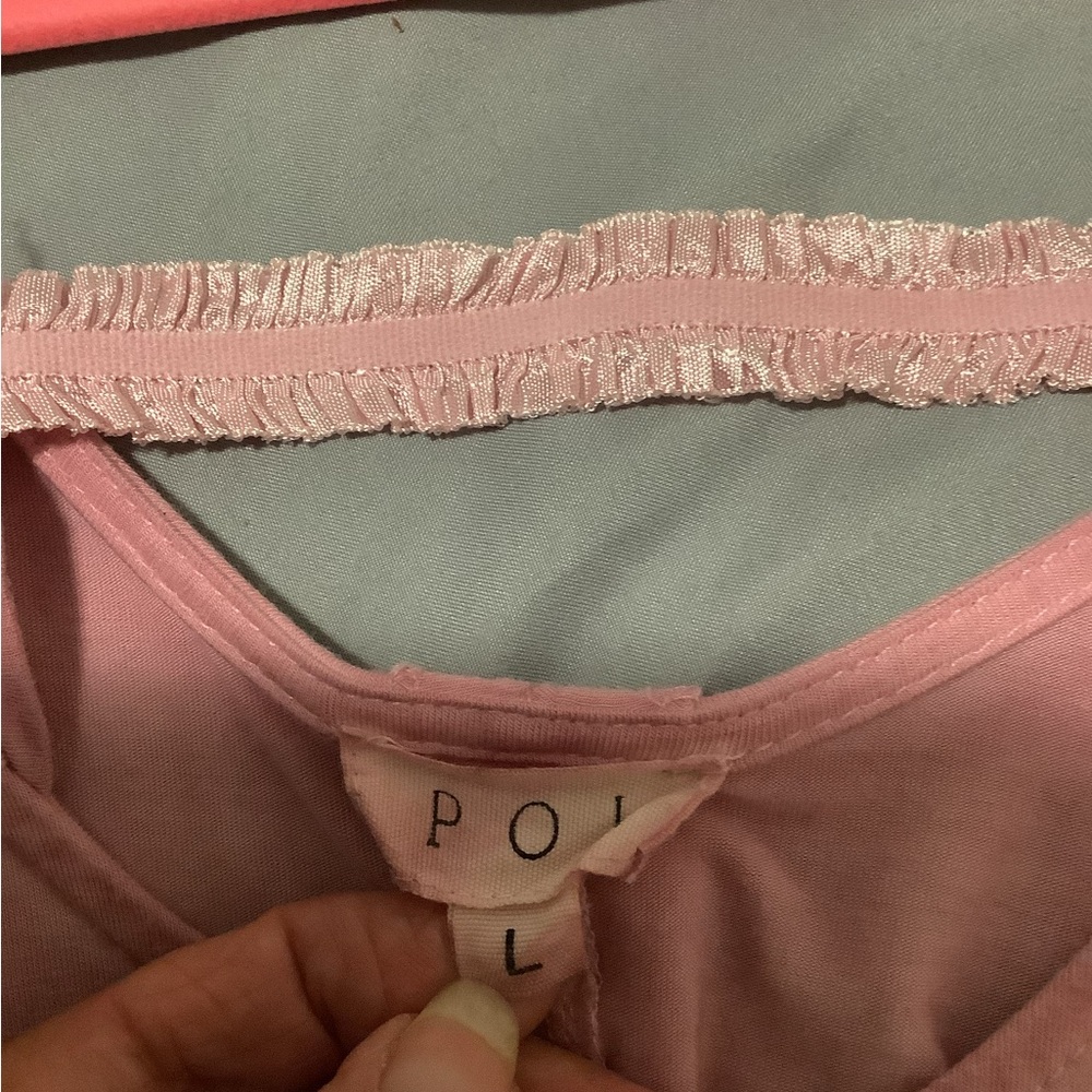 POL Pink Ruffled Relaxed Tank Top - Picture 3 of 3
